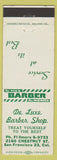 Matchbook Cover - De Luxe Barber Shop San Francisco CA