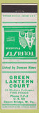 Matchbook Cover - Green Lantern Court Capon Bridge WV Duncan Hines