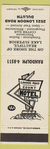Matchbook Cover - London Road Court Motel Duluth MN