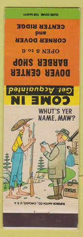 Matchbook Cover - Dover Center Barber Shop Westlake? OH hillbilly
