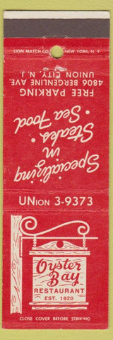 Matchbook Cover - Oyster Bay Restaurant Union City NJ