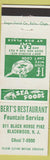 Matchbook Cover - Bert's Restaurant Blackwood NJ