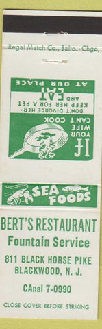 Matchbook Cover - Bert's Restaurant Blackwood NJ