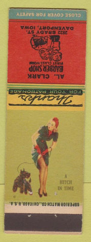 Matchbook Cover - Al Clark Barber Davenport IA pinup