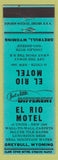 Matchbook Cover - El Rio Motel Greybull WY