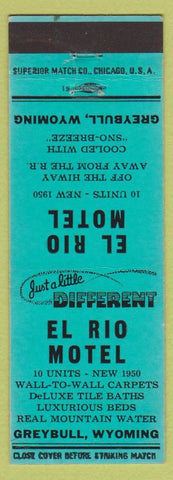 Matchbook Cover - El Rio Motel Greybull WY