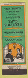 Matchbook Cover - Becker's Cafe Clinton IA
