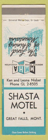 Matchbook Cover - Shasta Motel Great Falls MT