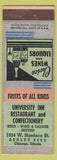 Matchbook Cover - University Inn Restaurant Chicago IL ARROW