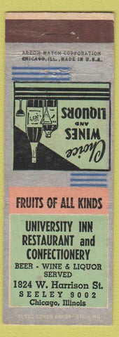 Matchbook Cover - University Inn Restaurant Chicago IL ARROW