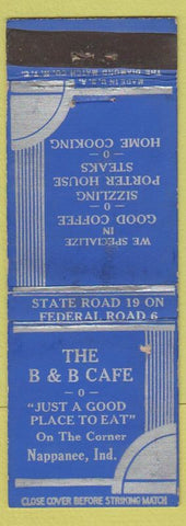 Matchbook Cover - B and B Cafe Nappanee IN