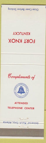 Matchbook Cover - Bell Telephone Fort Knox Kentucky KY