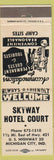 Matchbook Cover - Skyway Hotel Court Michigan City IN