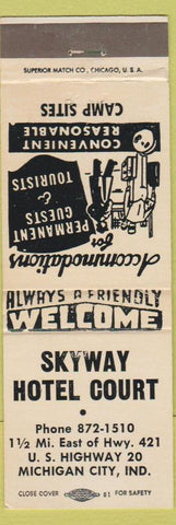 Matchbook Cover - Skyway Hotel Court Michigan City IN