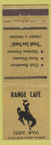 Matchbook Cover - Range Cafe Cody WY