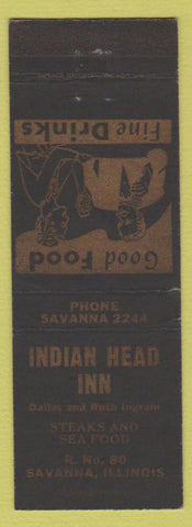 Matchbook Cover - Indian Head Inn Savanna IL