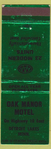 Matchbook Cover - Oak Manor Motel Detroit Lakes MN AAA