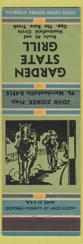 Matchbook Cover - Garden State Grill Haddonfield? NJ shuffleboard John Ziomek