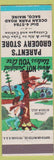 Matchbook Cover - Parent's Grocery Store Saco ME hillbilly