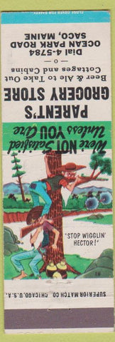 Matchbook Cover - Parent's Grocery Store Saco ME hillbilly
