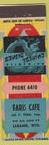 Matchbook Cover - Paris Cafe Laramie WY Chinese food