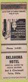 Matchbook Cover - Oklahoma Hotel Tulsa OK WEAR