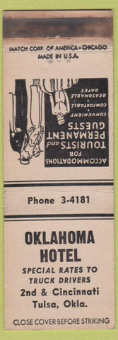 Matchbook Cover - Oklahoma Hotel Tulsa OK WEAR