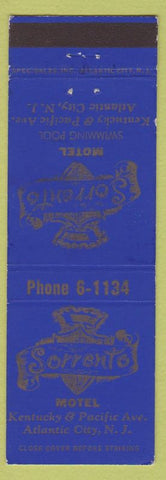 Matchbook Cover - Sorrento Motel Atlantic City NJ