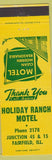 Matchbook Cover - Holiday Ranch Motel Fairfield IL low phone #