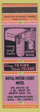 Matchbook Cover - Royal Motor Court Motel North East PA