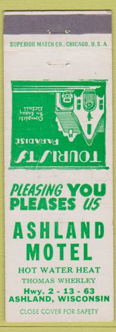 Matchbook Cover - Ashland Motel WI Thomas Wherley