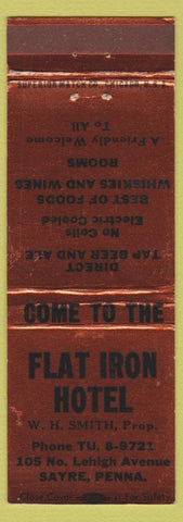 Matchbook Cover - Flat Iron Hotel Sayre PA