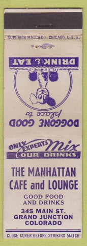 Matchbook Cover - Manhattan Cafe Lounge Grand Junction Colorado WEAR