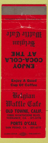 Matchbook Cover - Belgian Waffle Cafe Torrance CA San Pedro