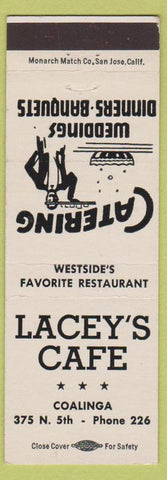 Matchbook Cover - Lacey's Cafe Coalinga CA