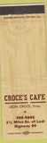 Matchbook Cover - Croce's Cafe Leon Croce Lodi CA