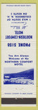 Matchbook Cover - Northern Comfort Motel Colebrook NH