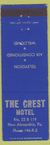 Matchbook Cover - Crest Motel New Alexandria PA