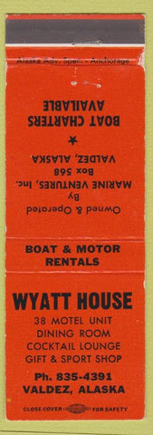 Matchbook Cover - Wyatt House Valdez AK