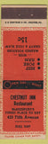 Matchbook Cover - Chestnut Restaurant McKeesport PA red
