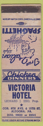 Matchbook Cover - Victoria Hotel Altoona PA Leonard Izzo