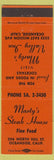 Matchbook Cover - Marty's Steak House Oceanside CA