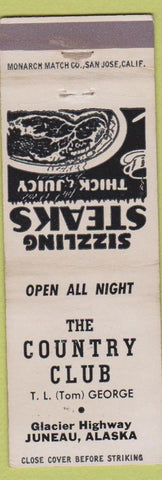 Matchbook Cover - Country Club Juneau AK Tom George