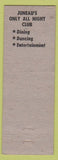Matchbook Cover - Country Club Juneau AK Tom George