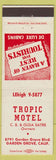 Matchbook Cover - Tropic Motel Garden Grove CA Olga Satre