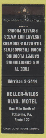 Matchbook Cover - Heller Wilds Blvd Motel Pottsville PA