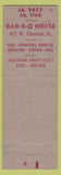 Matchbook Cover - BBQ House Louisville KY