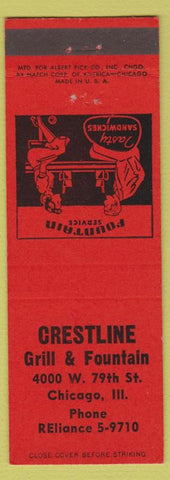 Matchbook Cover - Crestline Grill Fountain Chicago IL