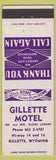 Matchbook Cover - Gillette Motel WY Glenn Lowery