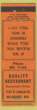Matchbook Cover - Quality Restaurant Milwaukee WI WEAR